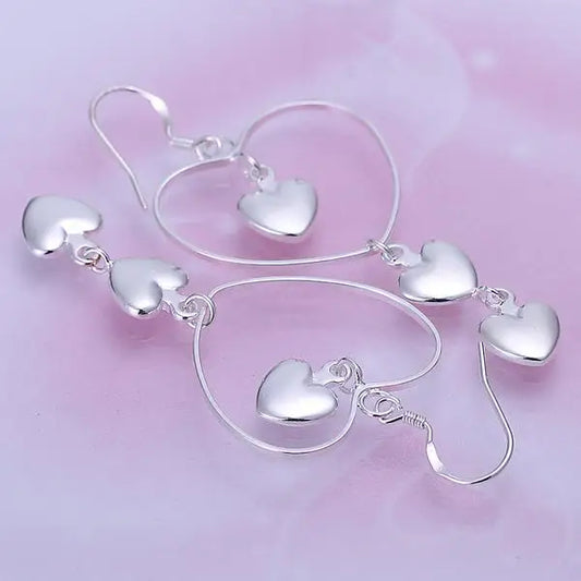 925 Heart Drop Earrings