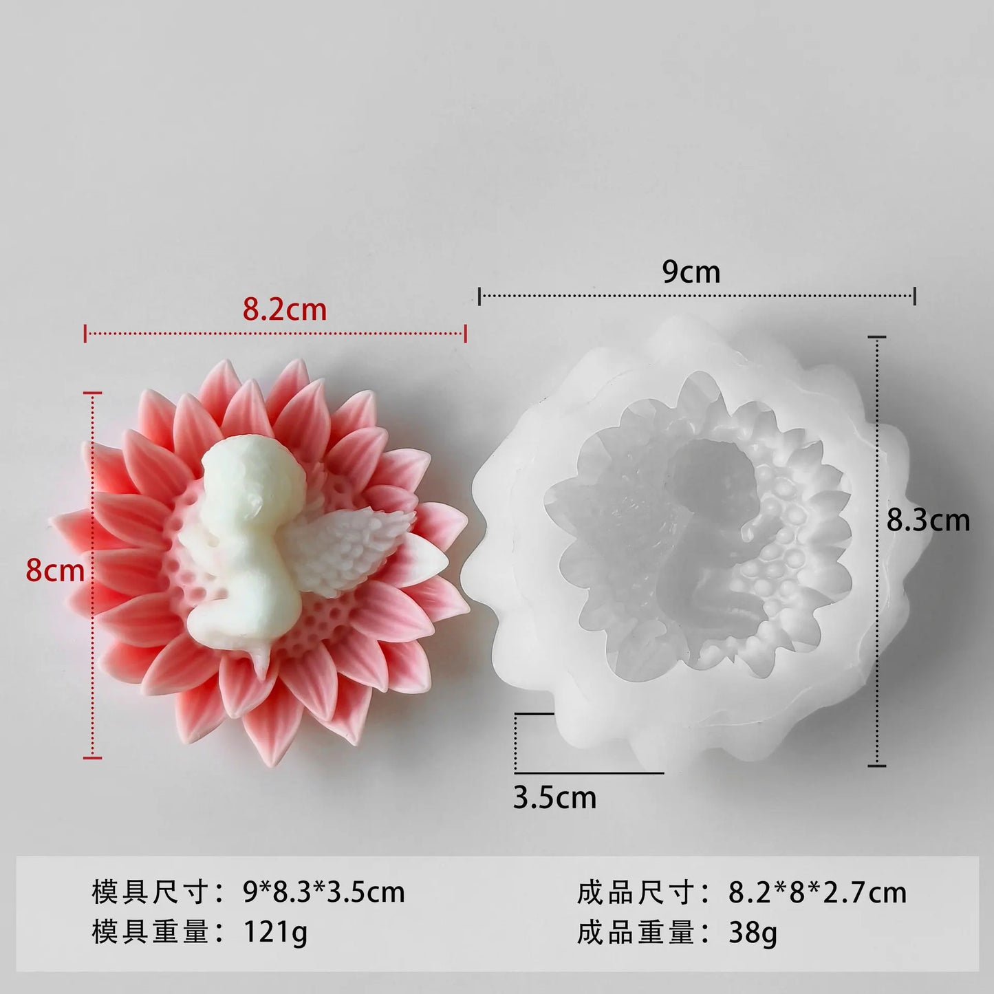 Angel Heart Candle Mold