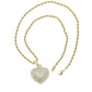 Iced CZ Heart Pendant Necklace