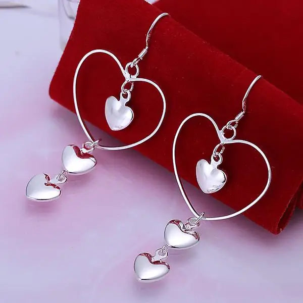 925 Heart Drop Earrings