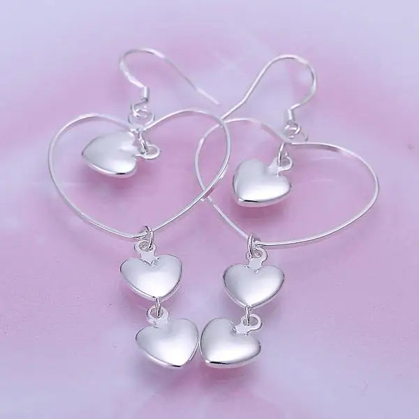 925 Heart Drop Earrings