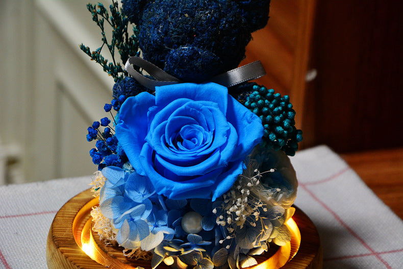 Lighted Rose Teddy Box