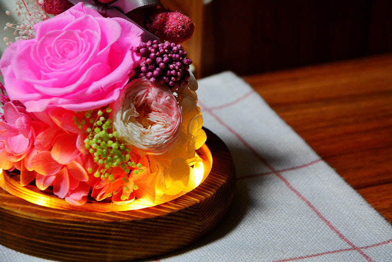 Lighted Rose Teddy Box