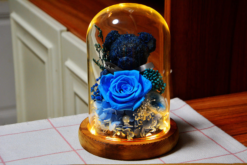 Lighted Rose Teddy Box