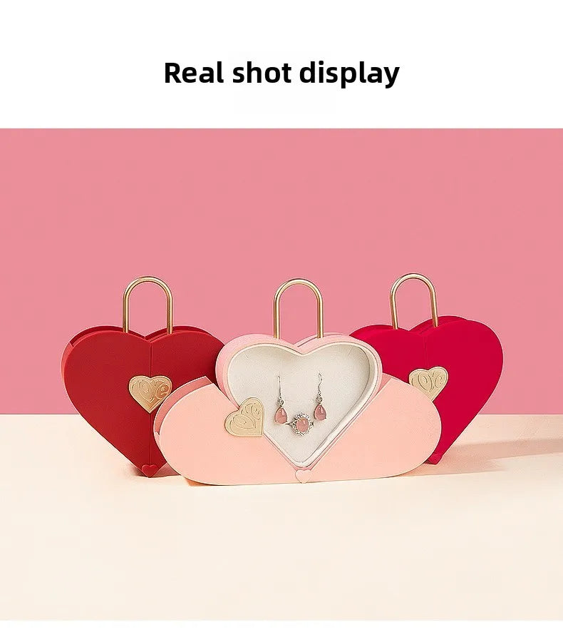 Portable Heart Jewelry Case
