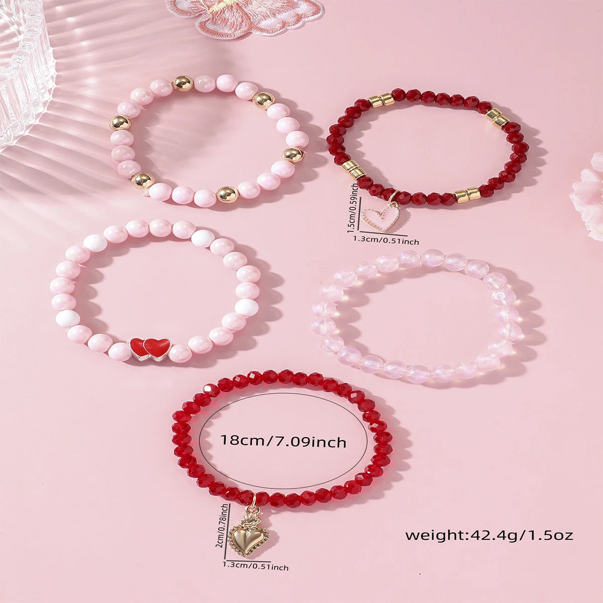 Sweet Heart Beaded Bracelet