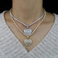 Iced CZ Heart Pendant Necklace