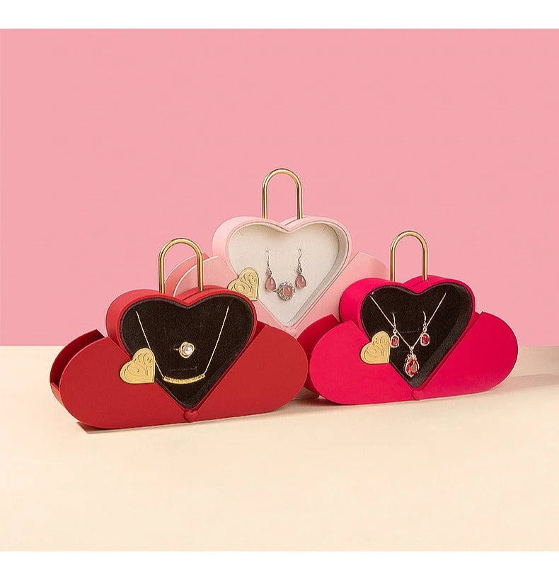 Portable Heart Jewelry Case