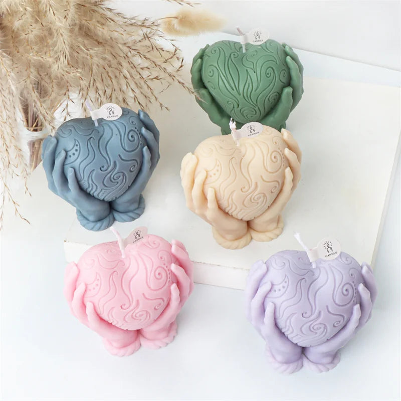 Handheld Heart Candle Mold
