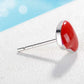 925 Red Heart Studs