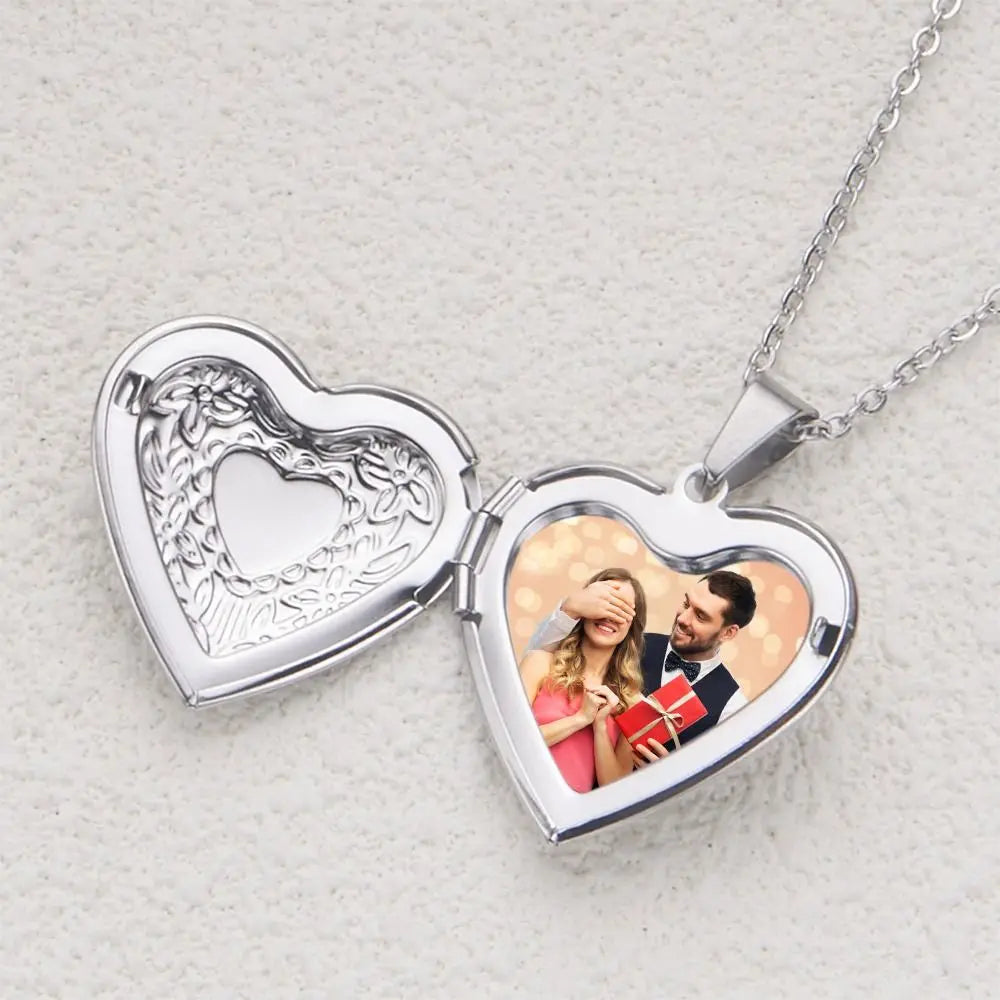 Floral Heart Locket Necklace