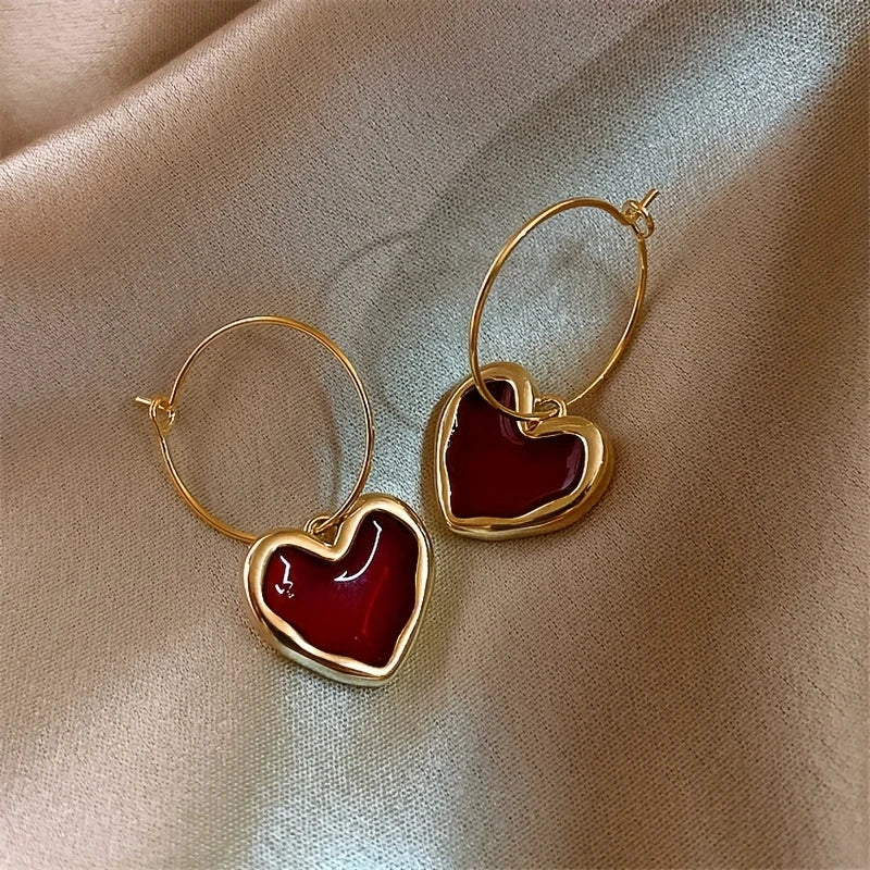 Vintage Heart Drop Earrings