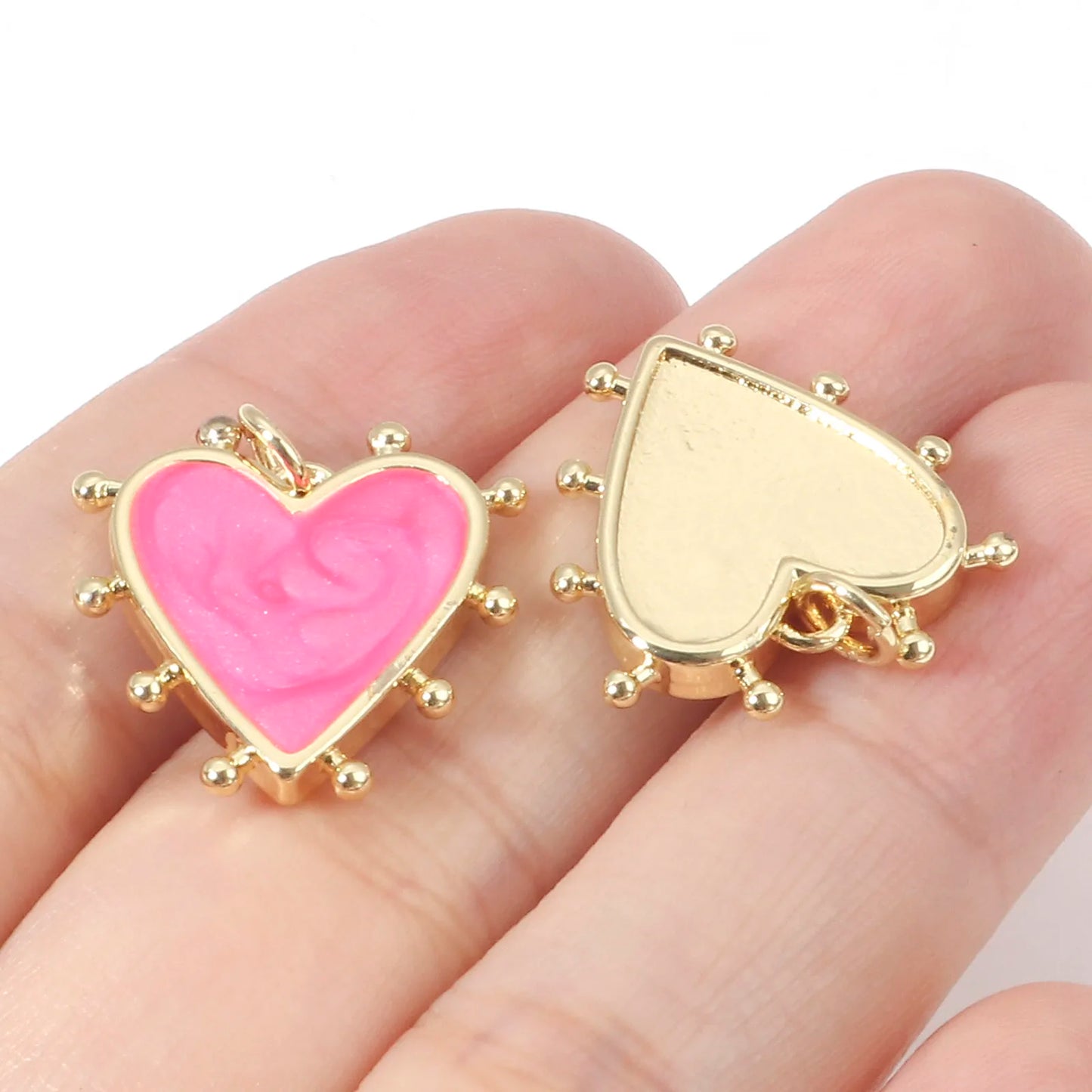 Multicolor Enamel Heart Pendant