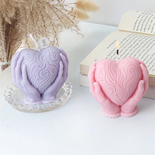 Handheld Heart Candle Mold