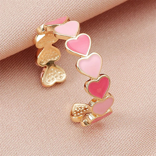 Colorful Enamel Heart Ring
