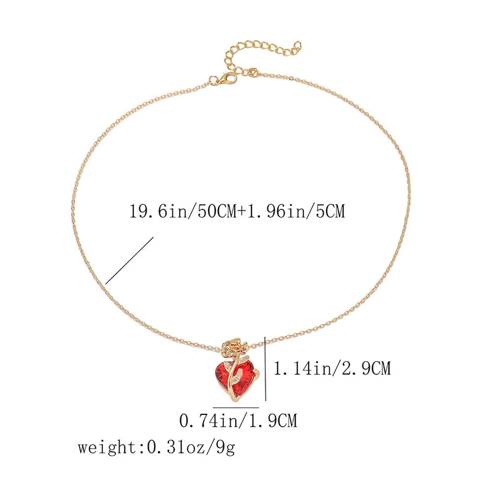 Gothic Rose Heart Necklace