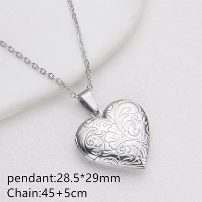 Floral Heart Locket Necklace