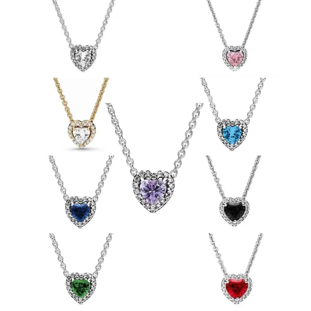 925 Multicolor Heart Necklace