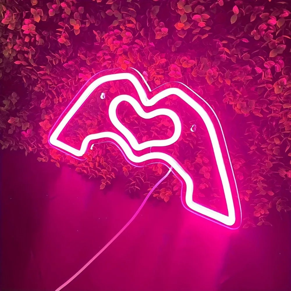 Hand Heart Neon Light