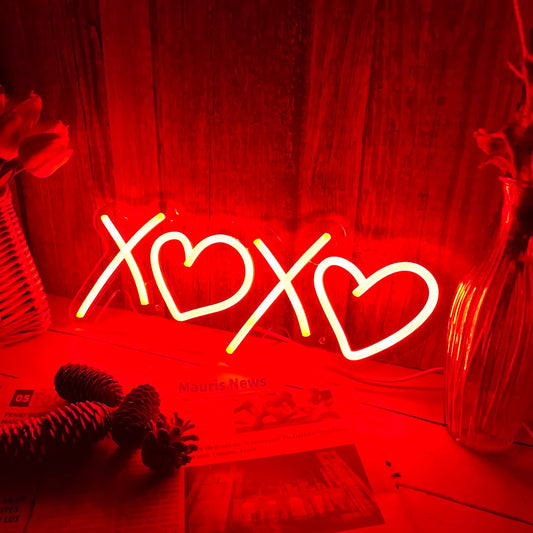 XOXO Heart Neon Sign