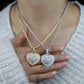 Iced CZ Heart Pendant Necklace