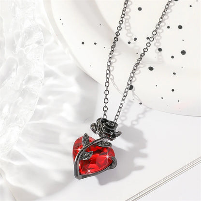 Gothic Rose Heart Necklace
