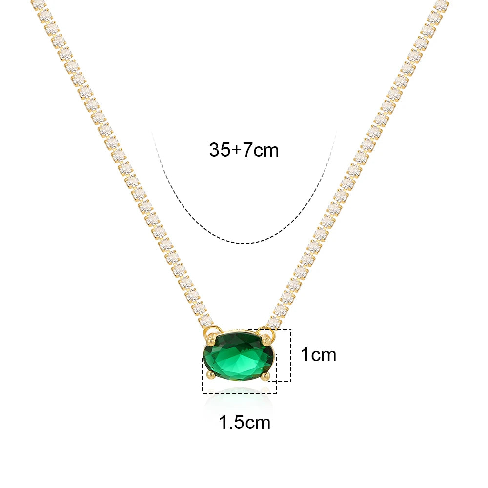 18K CZ Heart Tennis Necklace
