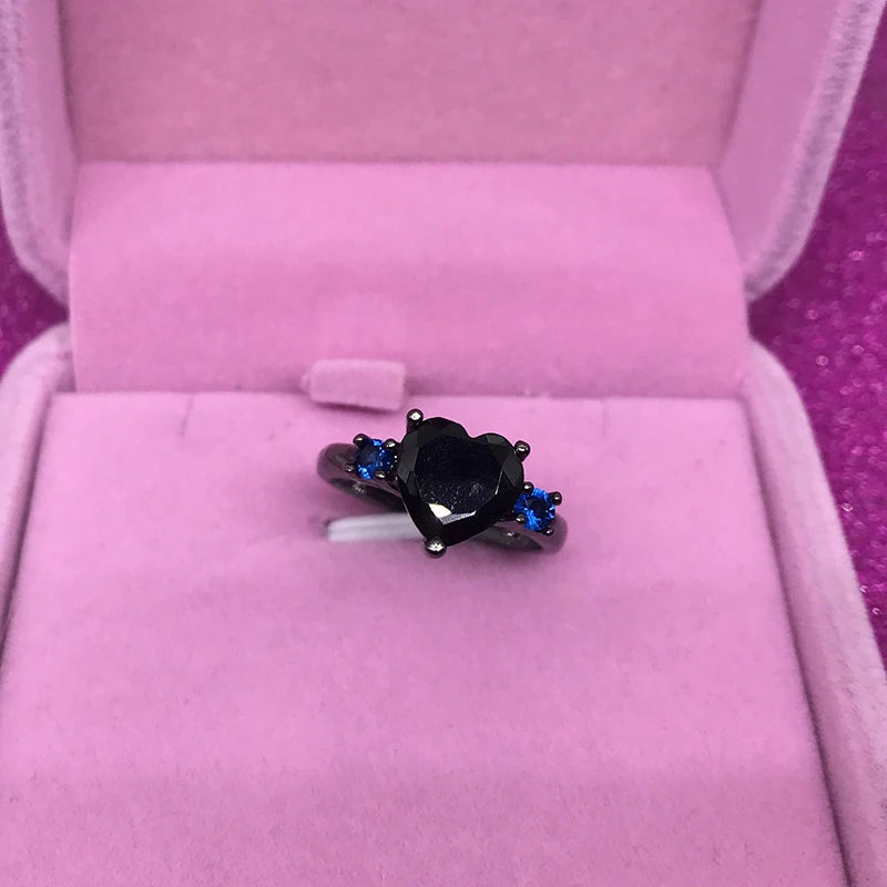 Rhinestone Heart Fashion Ring