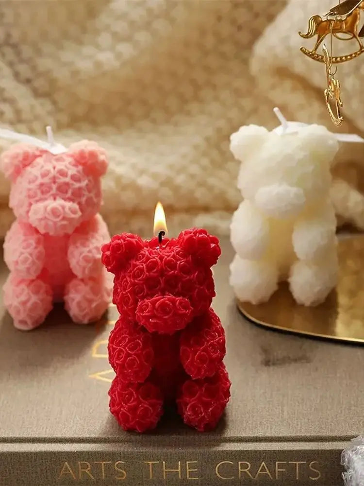DIY Rose Bear Candle Gift