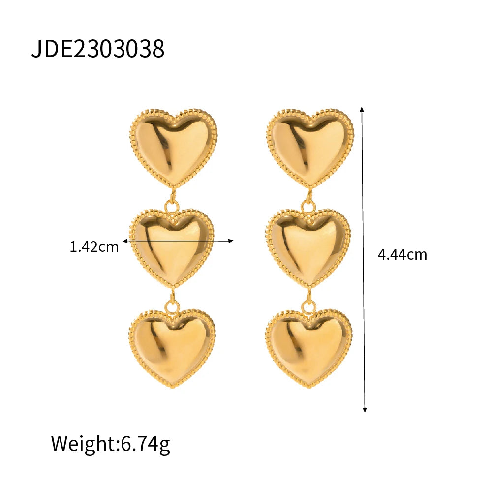 18K Plated Heart Earrings