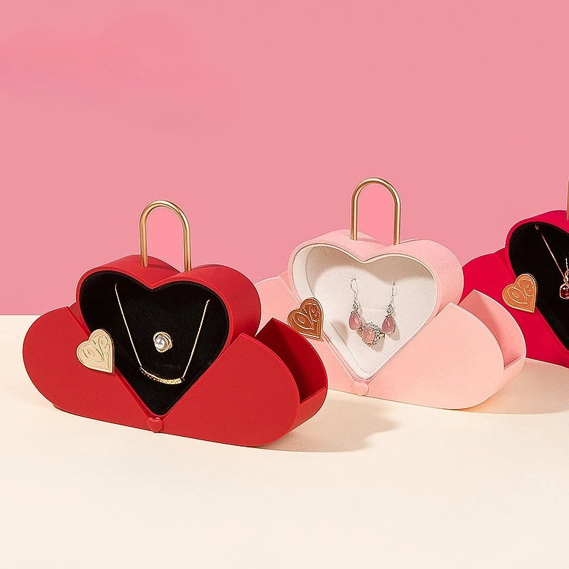 Portable Heart Jewelry Case
