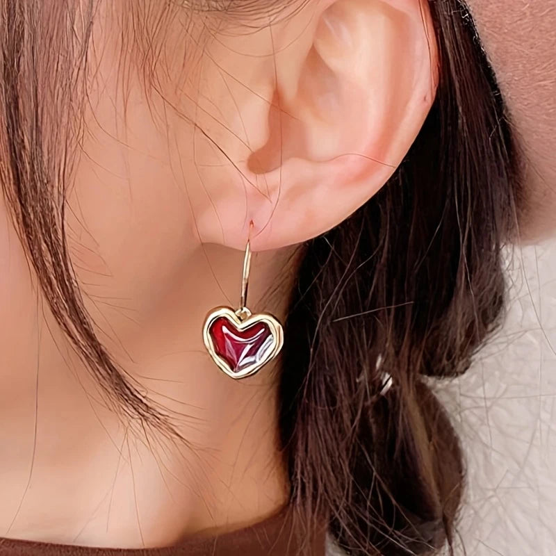 Vintage Heart Drop Earrings