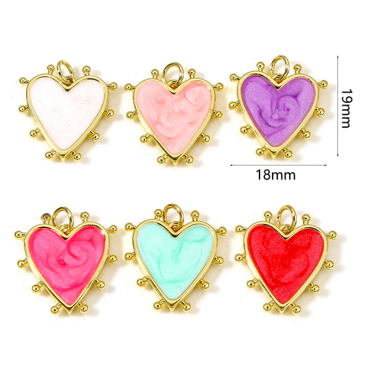 Multicolor Enamel Heart Pendant