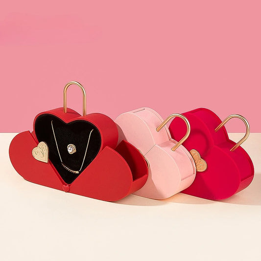 Portable Heart Jewelry Case