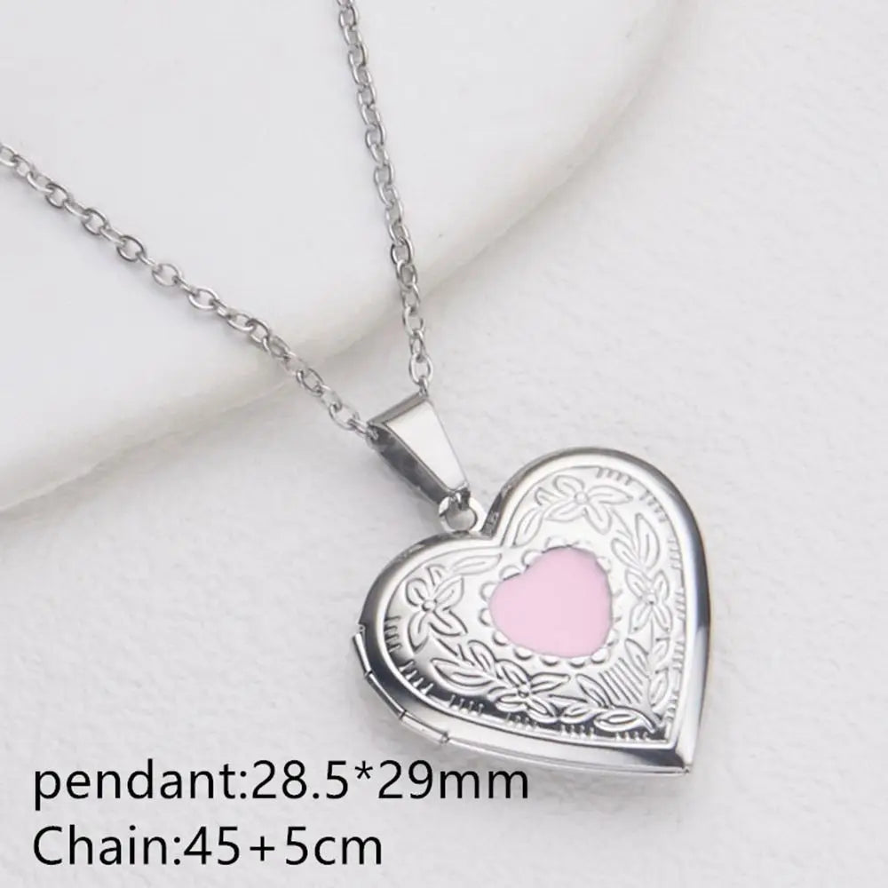 Floral Heart Locket Necklace