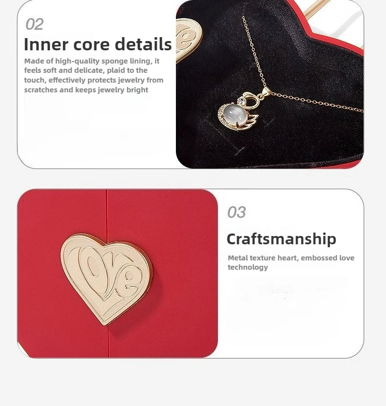 Portable Heart Jewelry Case