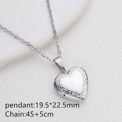 Floral Heart Locket Necklace