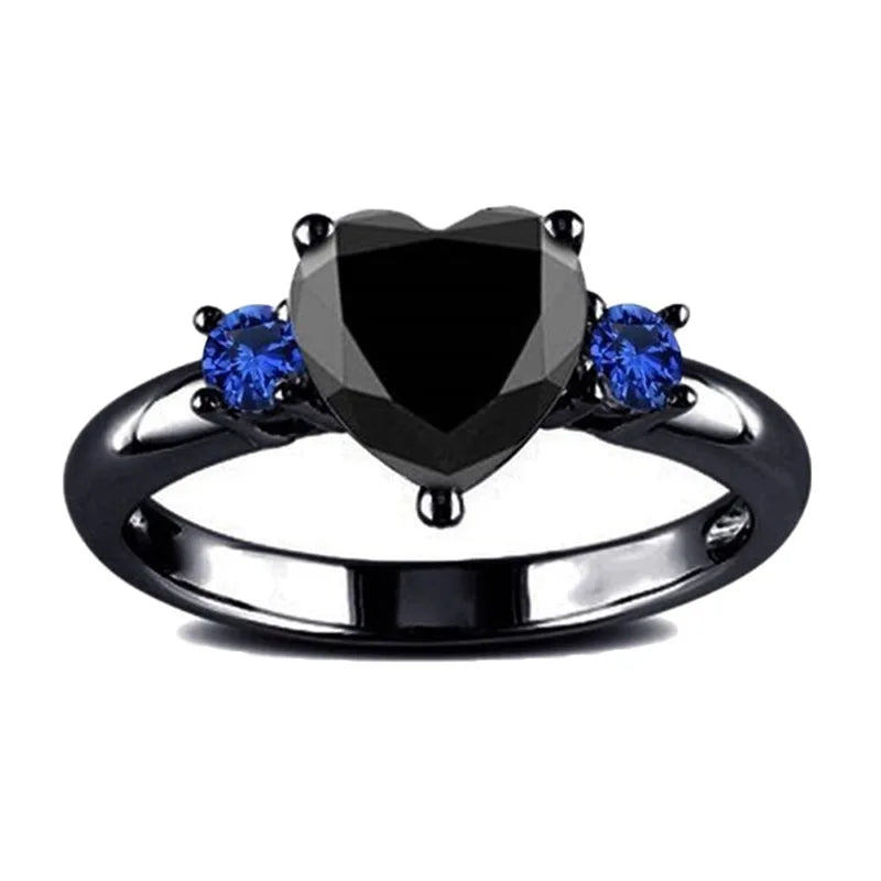 Rhinestone Heart Fashion Ring
