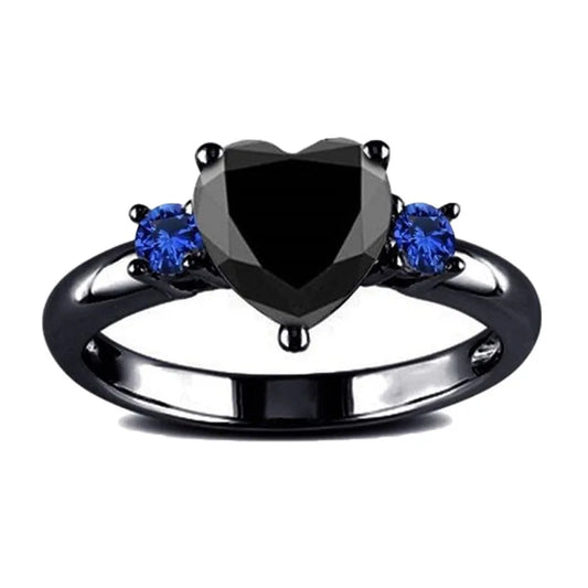 Rhinestone Heart Fashion Ring