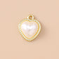 Pearl Heart Charms 10pcs