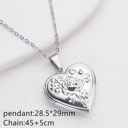 Floral Heart Locket Necklace