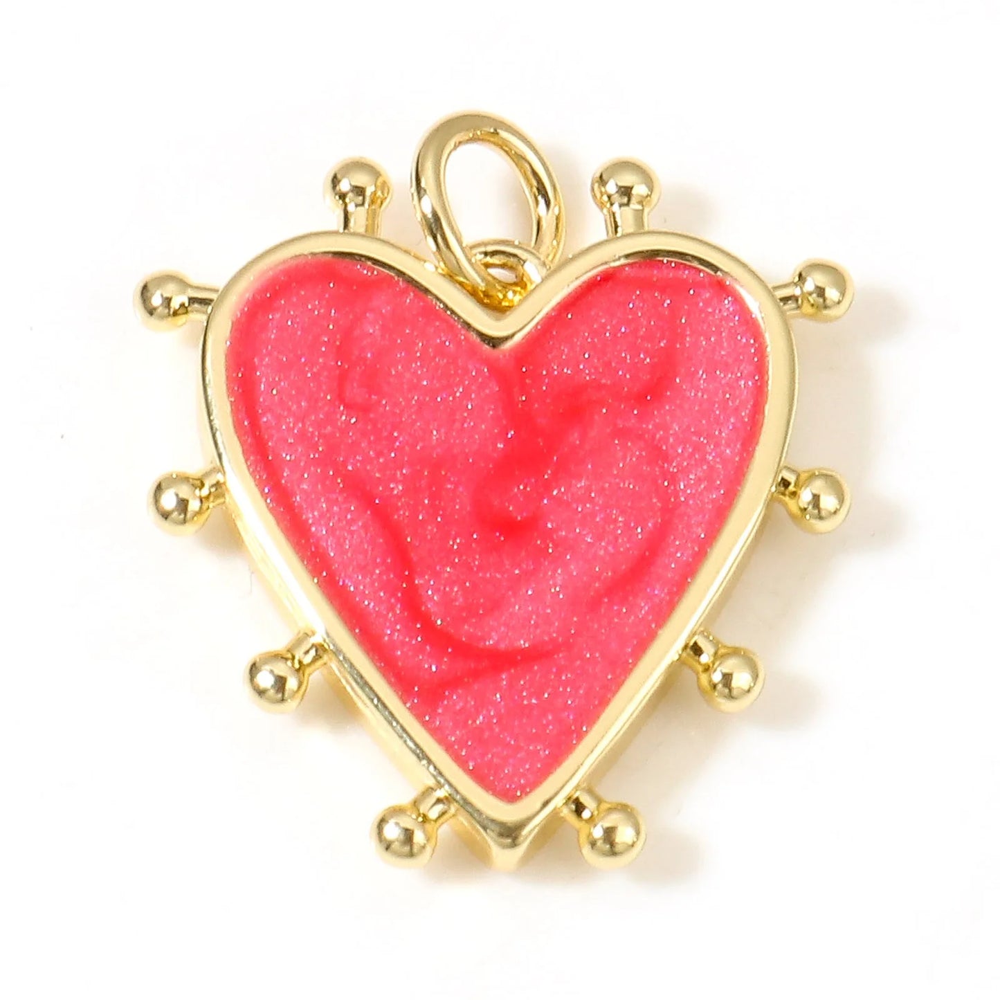 Multicolor Enamel Heart Pendant