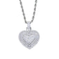 Iced CZ Heart Pendant Necklace