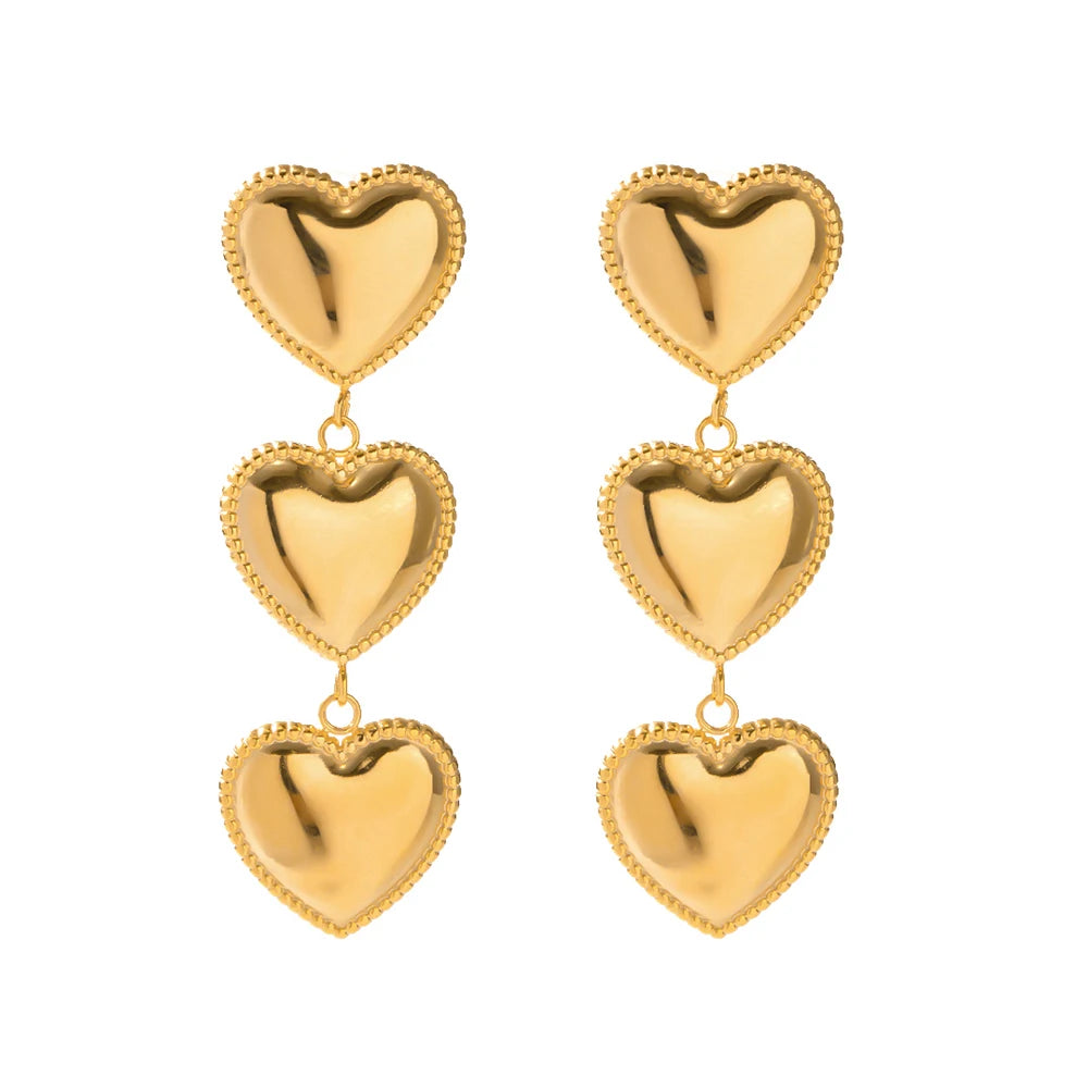 18K Plated Heart Earrings
