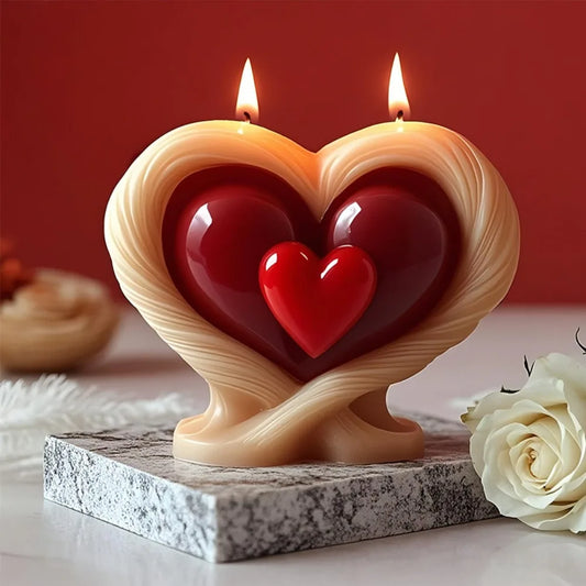 3D Heart Candle Mold Base