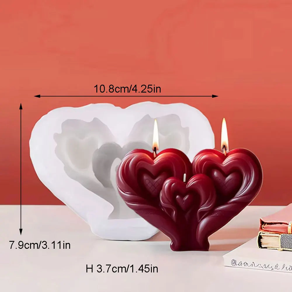 3D Heart Candle Mold Base