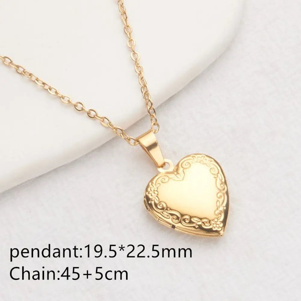 Floral Heart Locket Necklace