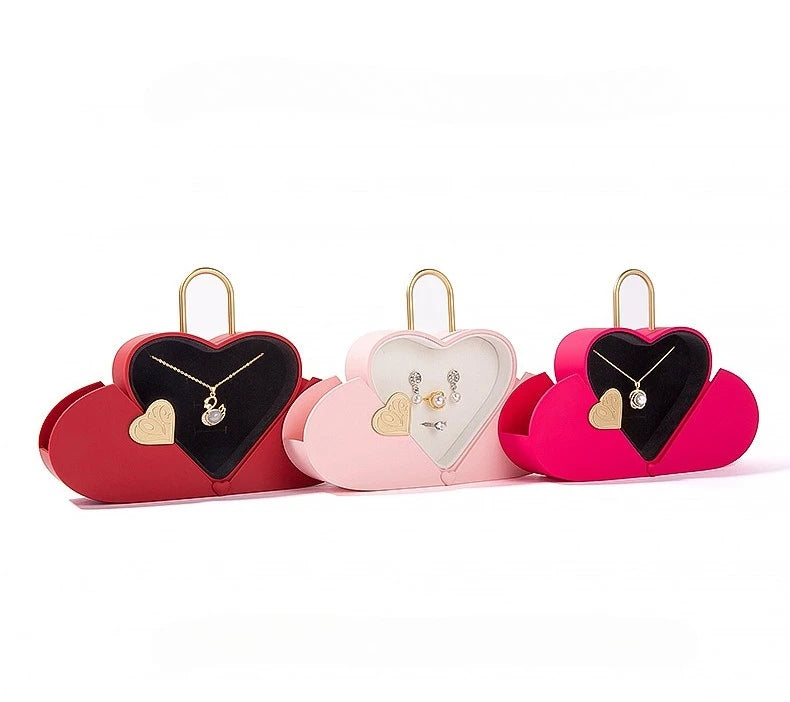 Portable Heart Jewelry Case