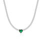 18K CZ Heart Tennis Necklace