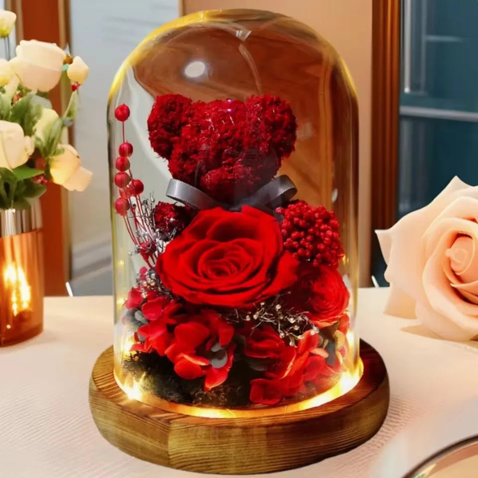 Eternal Rose Teddy Set